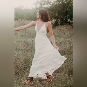 Forever 21 White Boho Maxi Dress